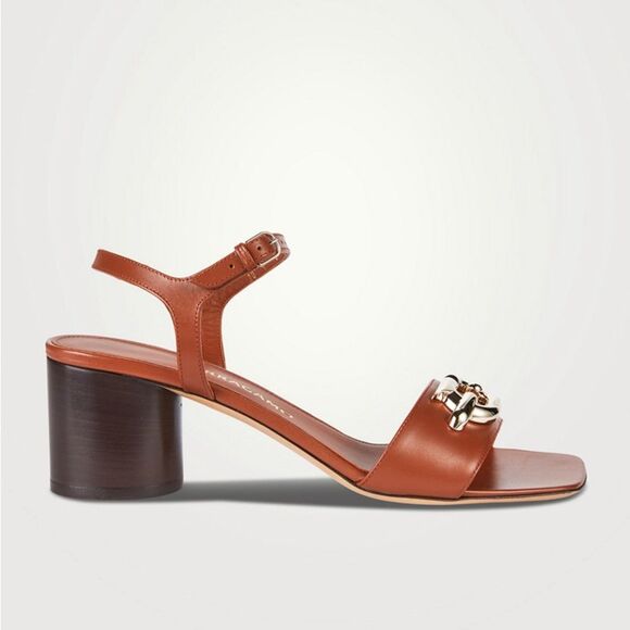 Ferragamo Priscilla Gancini Leather Ankle Strap Sandals, New, Size 7.5/37 - Picture 5 of 15